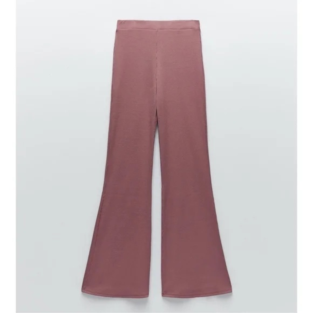 Zara ribbed high waist wide leg pants‎